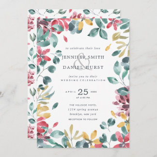 Invitación Boda de follaje acuático