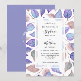 Invitación Boda de follaje de color acuático moderno de hojas