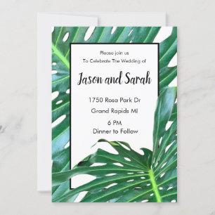 Invitación Boda de follaje de hojas de palma