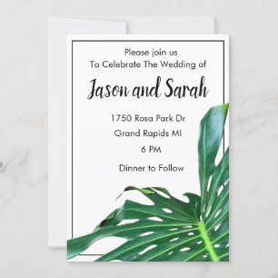 Invitación Boda de follaje de hojas de palma
