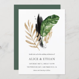 Invitación Boda de follaje de vegetación tropical