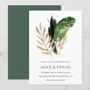 Invitación Boda de follaje de vegetación tropical