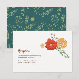 Invitación Boda de follaje floral de zorros románticos