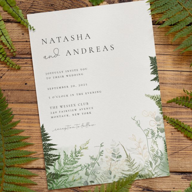 Invitación Boda de follaje forestal salvaje (Subido por el creador)