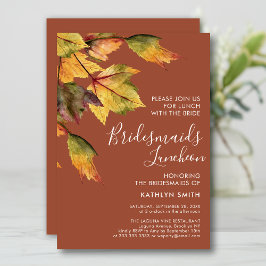 Invitación Boda de follaje ruso de otoño, sirvientas de novia