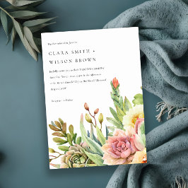 Invitación Boda DE FOLLETAS DE CACTI DESERTO VERDE DE RUBOR S