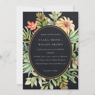 Invitación Boda DE FOLLETO CACTI, DESIERTO DE LA PAZ NEGRA