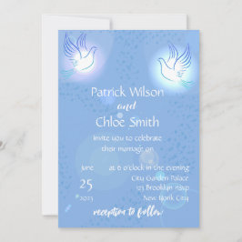 Invitación Boda de fondo de iluminación de paloma blanca