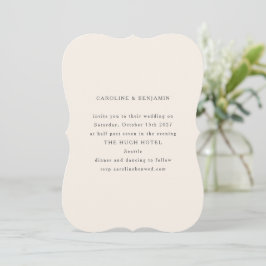 Invitación Boda de forma único clásico de marfil-cruz formal