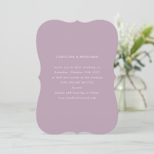 Invitación Boda de forma único de Lilac Dusty formal clásico