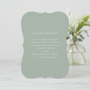 Invitación Boda de forma único de sabio dentado formal clásic