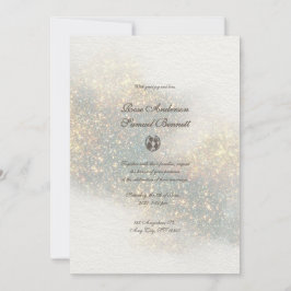 Invitación Boda de formas de color de agua verde Purpurina