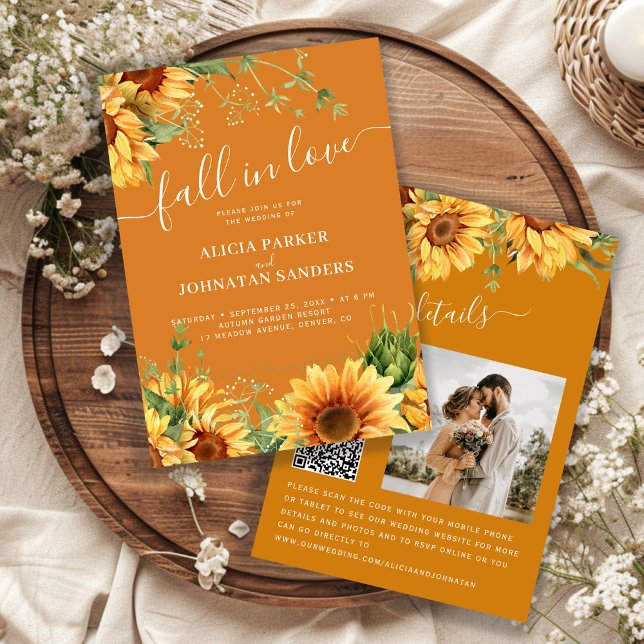 Invitación Boda de foto boho rústico enamorarse (Subido por el creador)