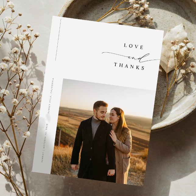 Invitación Boda de Foto Boho Simple en Blanco y Negro (Subido por el creador)