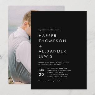 Invitación Boda de Foto Chic Minimalista Moderna