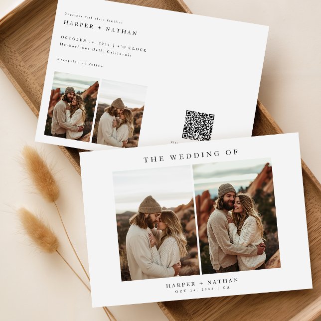 Invitación Boda de Foto Código QR Boho (Subido por el creador)