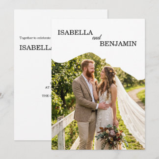 Invitación Boda de Foto con Borde Ondulado Único