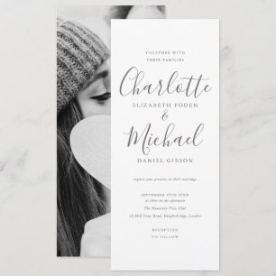 Invitación Boda de foto con firma moderna