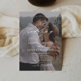 Invitación Boda de foto con letra elegante
