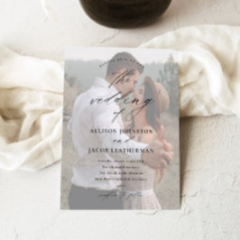 Invitación Boda de Foto con Letra Elegante