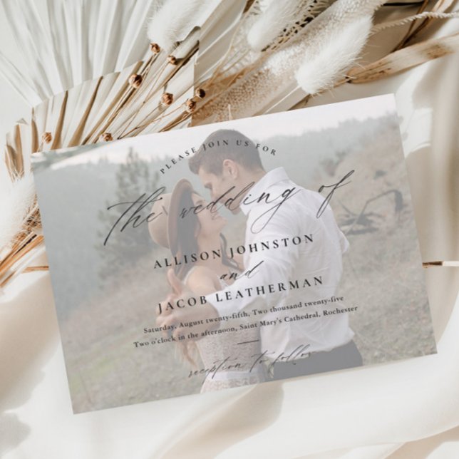 Invitación Boda de foto con letra elegante (Subido por el creador)
