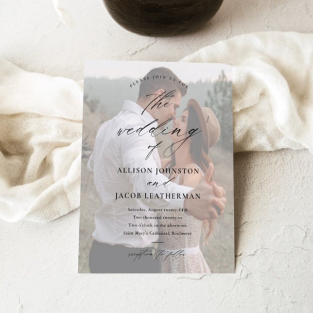 Invitación Boda de Foto con Letra Elegante (Subido por el creador)
