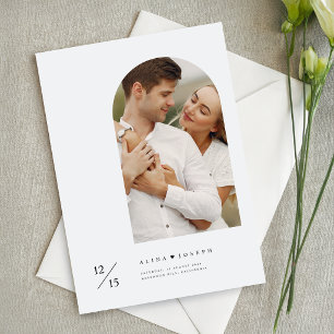 Invitación Boda de Foto de Arco Simple Minimalista Moderno