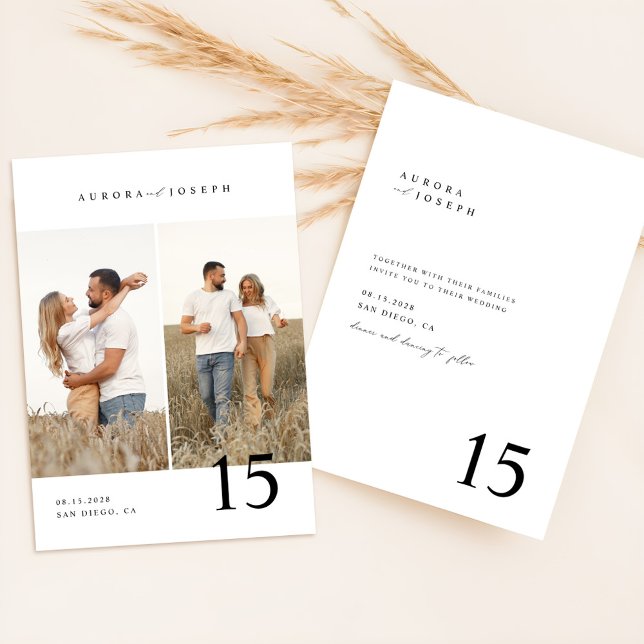 Invitación Boda de foto de Boho con guión de país ruso (Subido por el creador)