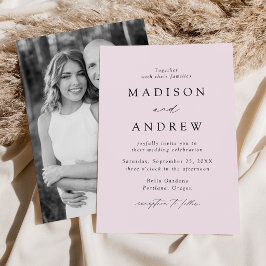 Invitación Boda de Foto de Elegancia Moderna Lavanda