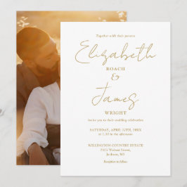 Invitación Boda de Foto de Escritura Minimalista Moderna Dora