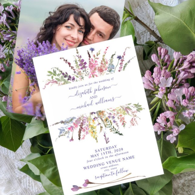 Invitación Boda de foto de flor de flores silvestres rusas (Subido por el creador)