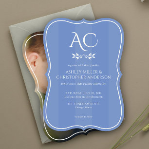 Invitación Boda de foto de flor de maíz con bandas de monogra