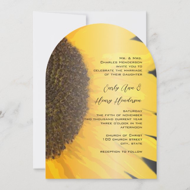 Invitación Boda de foto de girasol ruso (Reverso)