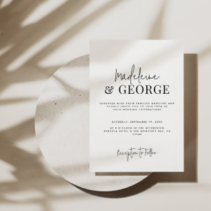Invitación boda de foto de guión sencillo y elegante
