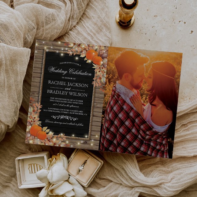 Invitación Boda de Foto de Otoño de Campo Rústico (Subido por el creador)