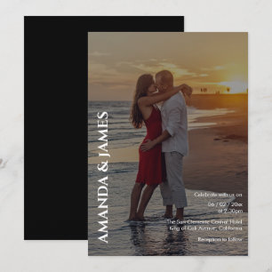 Invitación Boda de Foto de Pareja Simple