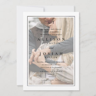 Invitación Boda de Foto de Plata Clásica y Elegante