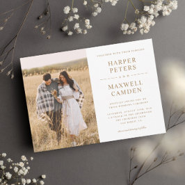 Invitación Boda de Foto de Tipografía Simple
