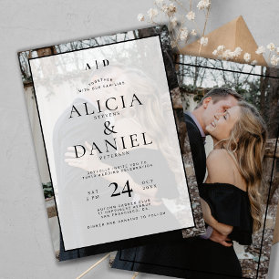 Invitación Boda de foto de tipografía simple moderna 2