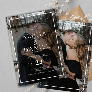 Invitación Boda de foto de tipografía simple moderna 2