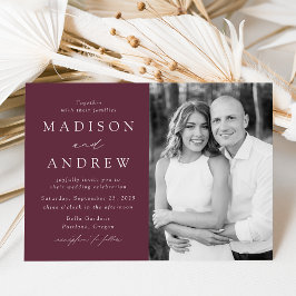 Invitación Boda de Foto de Vino Elegante Moderno
