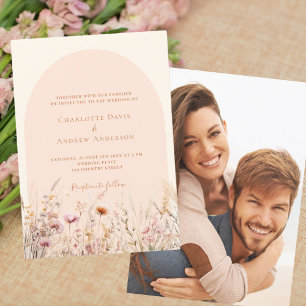 Invitación Boda de foto del boho del arco de durazno