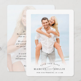 Invitación Boda de FOTO elegante minimalista guardar la fecha