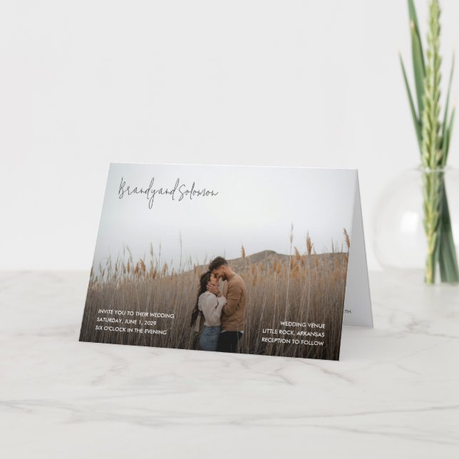 Invitación Boda de Foto Elegante Moderna (Anverso)