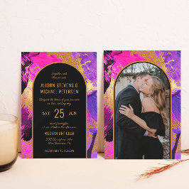 Invitación Boda de FOTO en arco abstracto moderno