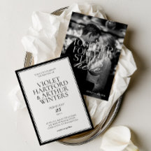 Boda de Foto en Blanco y Negro Minimalista Moderno