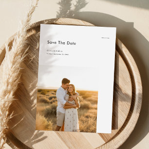 Invitación Boda de Foto en Blanco y Negro Minimalista Simple