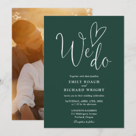 Invitación Boda de foto esmeralda verde Nosotros amamos el co