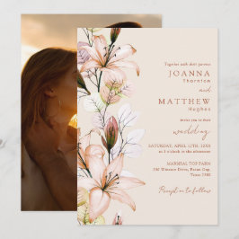 Invitación Boda de Foto Floral Bohemio Rústico de Otoño