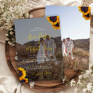 Invitación Boda de foto floral chic moderna rústica